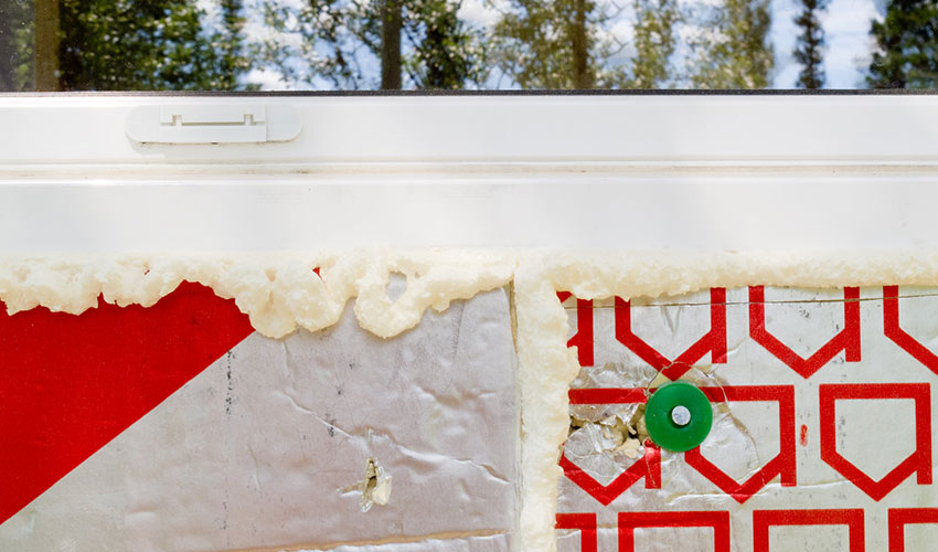 Use spray polyurethane foam